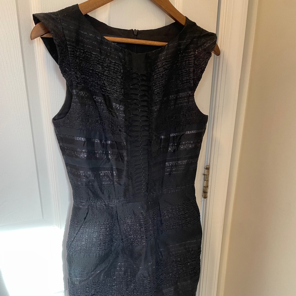 Piazza Sempione Italy Black Textured Sleeveless Dress | M